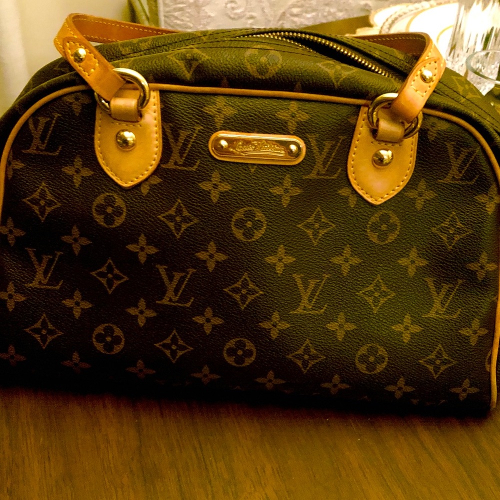 Louis Vuitton Monogram Satchel in Brown and Tan Leather
